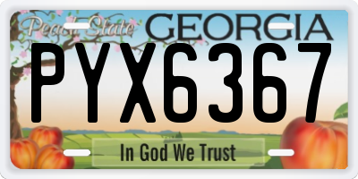 GA license plate PYX6367