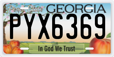 GA license plate PYX6369
