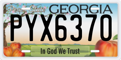 GA license plate PYX6370