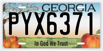 GA license plate PYX6371