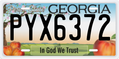 GA license plate PYX6372