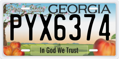 GA license plate PYX6374