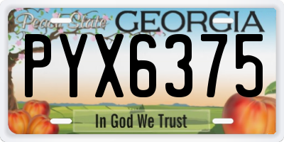 GA license plate PYX6375