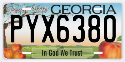 GA license plate PYX6380