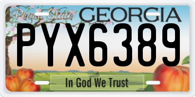 GA license plate PYX6389