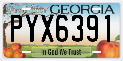 GA license plate PYX6391