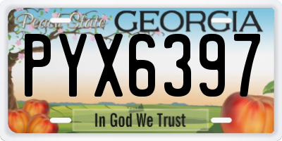 GA license plate PYX6397