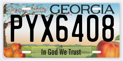 GA license plate PYX6408