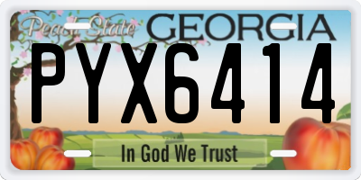 GA license plate PYX6414