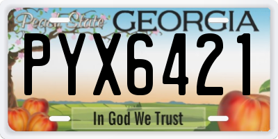 GA license plate PYX6421