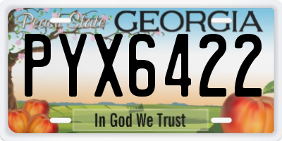GA license plate PYX6422