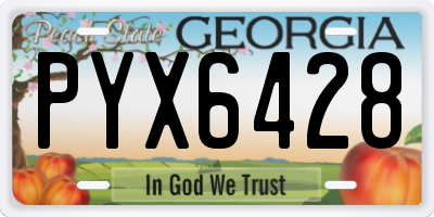 GA license plate PYX6428