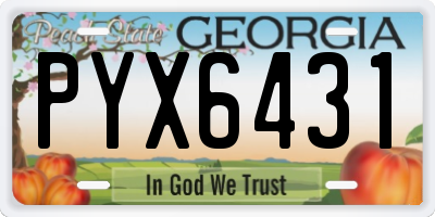 GA license plate PYX6431