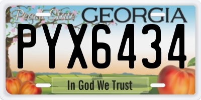 GA license plate PYX6434