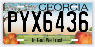GA license plate PYX6436