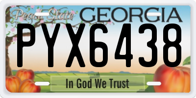 GA license plate PYX6438