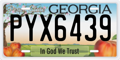 GA license plate PYX6439