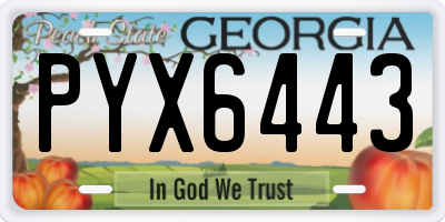 GA license plate PYX6443
