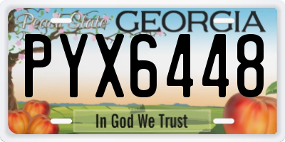 GA license plate PYX6448