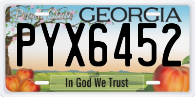 GA license plate PYX6452