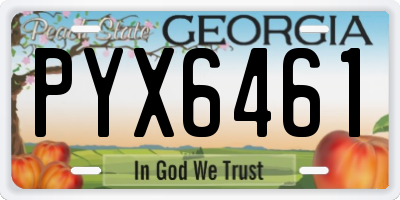 GA license plate PYX6461