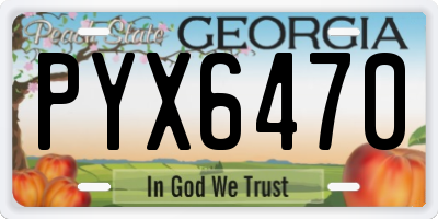 GA license plate PYX6470