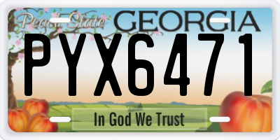 GA license plate PYX6471