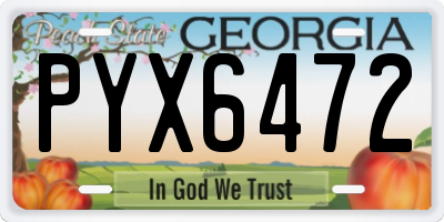 GA license plate PYX6472
