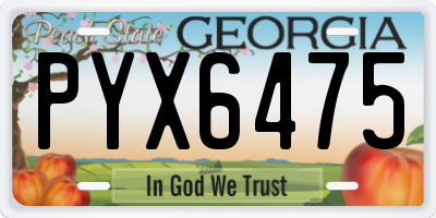 GA license plate PYX6475