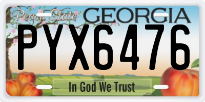 GA license plate PYX6476