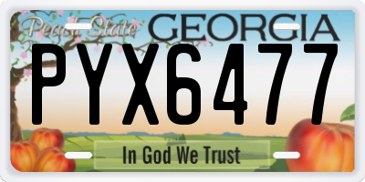 GA license plate PYX6477
