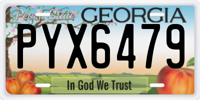 GA license plate PYX6479
