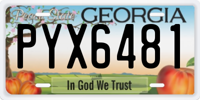 GA license plate PYX6481