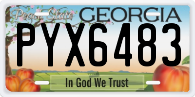 GA license plate PYX6483