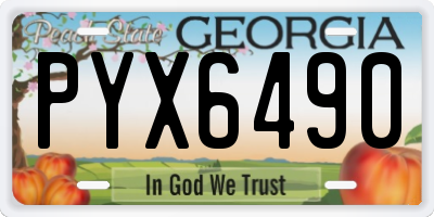 GA license plate PYX6490