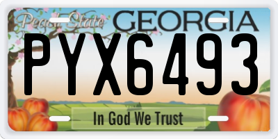 GA license plate PYX6493