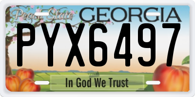 GA license plate PYX6497