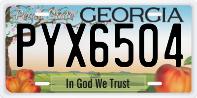 GA license plate PYX6504