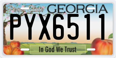 GA license plate PYX6511