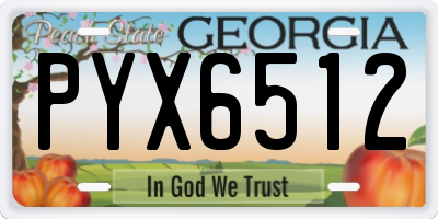 GA license plate PYX6512
