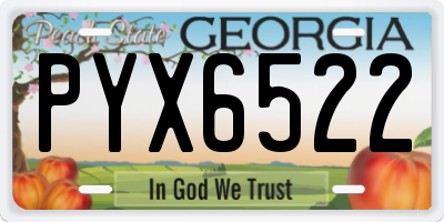 GA license plate PYX6522