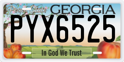 GA license plate PYX6525