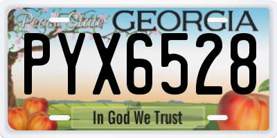 GA license plate PYX6528