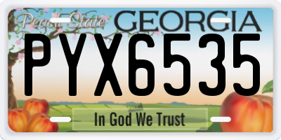 GA license plate PYX6535