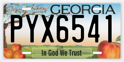 GA license plate PYX6541
