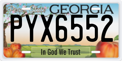GA license plate PYX6552