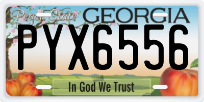GA license plate PYX6556