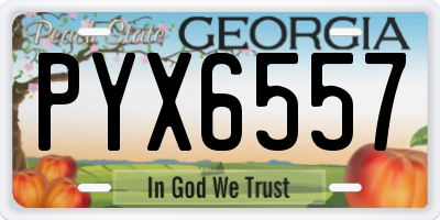GA license plate PYX6557
