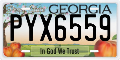 GA license plate PYX6559