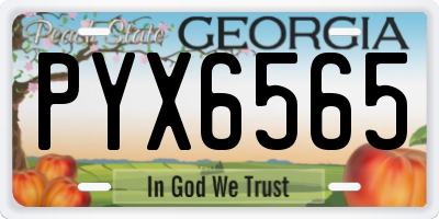 GA license plate PYX6565